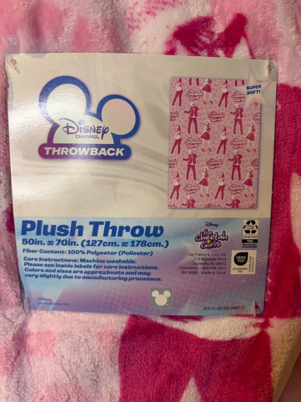 Disney Channel Throwback The Cheetah Girls Plush Throw Blanket 50x70 NWT Pink